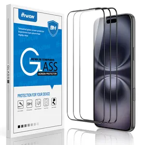 3-Pack Matte Privacy Screen Protector for iPhone 16 6.1-inch/Pro 6.3-inch/Pro Max 6.9-inch Full Coverage Tempered Glass Screen Protector , Anti-Fingerprint, Auto Dust-Elimination, No Bubble, Easy Installation（black）