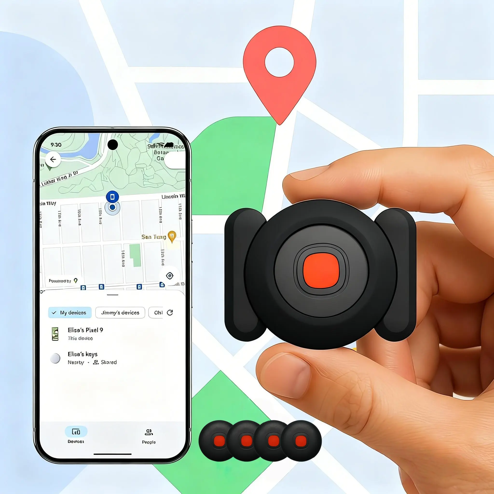 Hidden Mini Magnetic GPS Tracker,, Compatible with Apple Find My (iOS) & Android Devices | 2 Sizes
