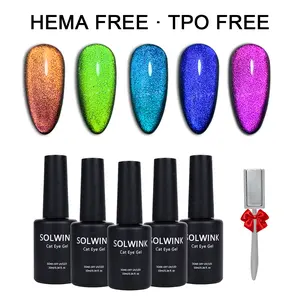 SOLWINK Galaxy Color Shifting Cat Eye Gel Nail Polish Set Glitter Mermaid Effect Magic Gel for Daily Manicure, Nail Art, and DIY at Home