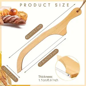 A Wooden Bread Cutting Tool with an Ergonomic Handle - Made from Durable Pressed Wood, Featuring Smooth Edges for Safe Baking - a Rustic Kitchen Utensil for Both Home And Professional Bakers