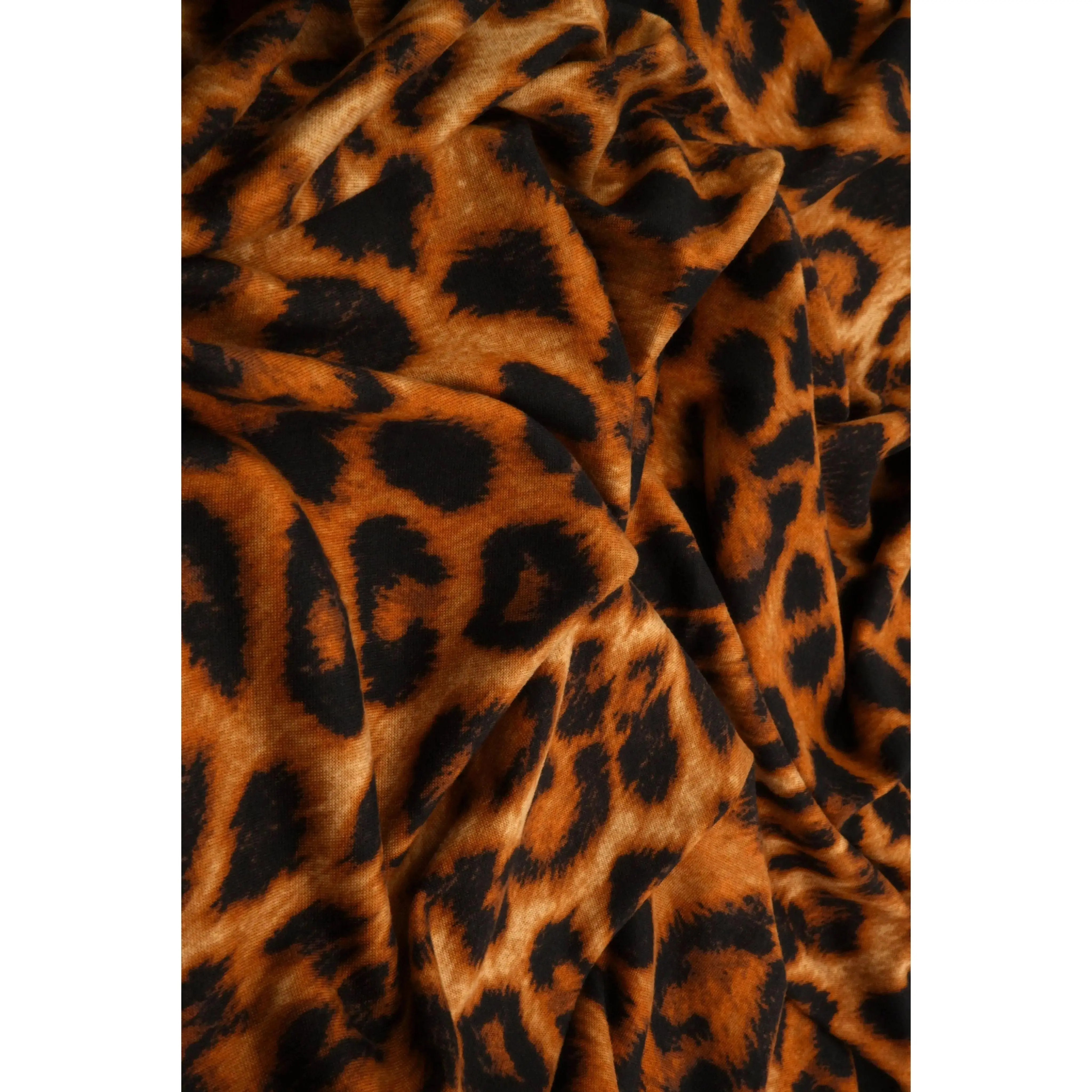 Lightweight Brushed Animal Print DTY Knit Fabric Poly Spandex Stretch Sewing Material, 58/60" Wide