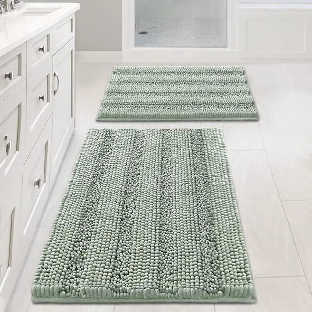 Bathroom Mat Set, 2 Counts/set Non-slip Soft Absorbent Bath Mat, Floor Mat, Home Goods, Bathroom Mats Set, Quick Drying Machine Washable Bath Rug, Bathroom Drying Doormat, Bathroom Accessories, Bath Mat Sets