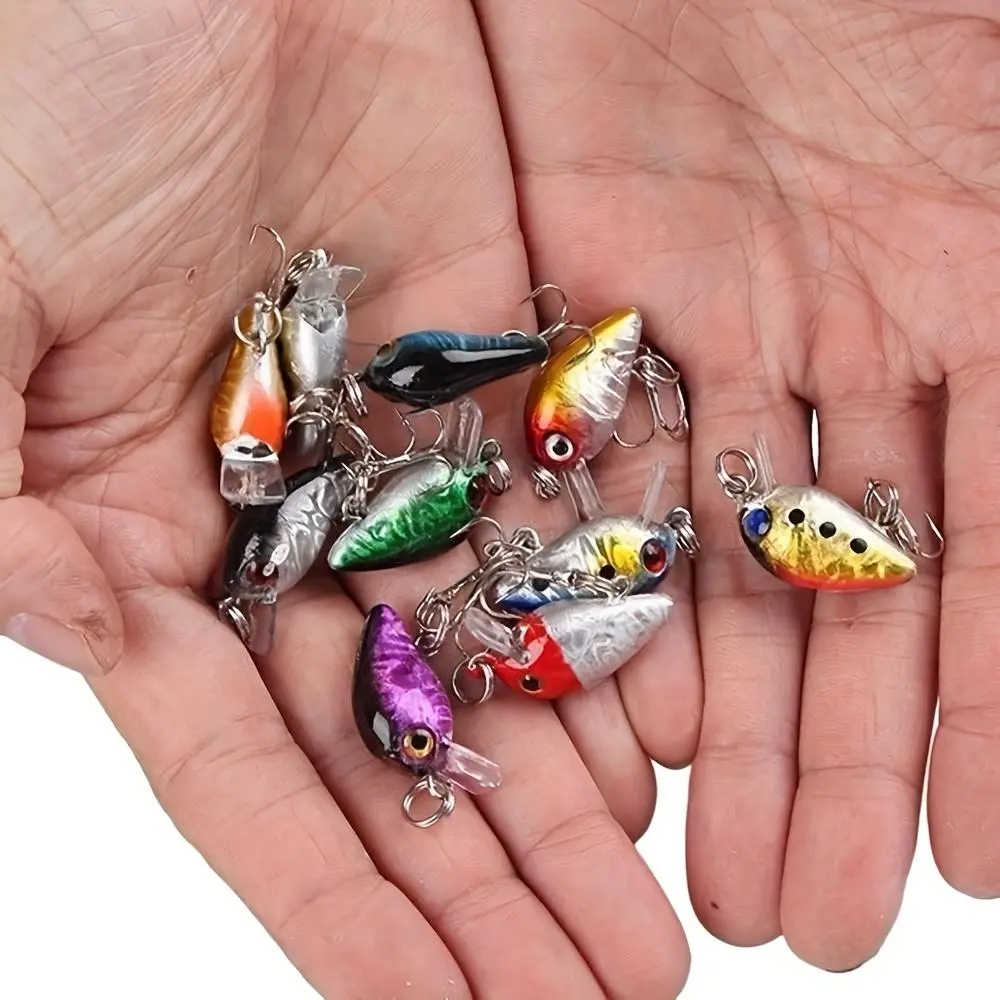 Simulation Mini Chubby Fish Bait, 10pcs/box ABS Material Fish Bait, Hard Bait, Artificial Fishing Lure, Fishing Accessories, Fishing Tackle for Outdoor Fishing, Artificial Lures