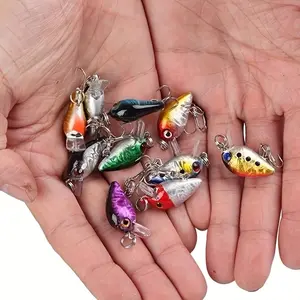 Simulation Mini Chubby Fish Bait, 10pcs/box ABS Material Fish Bait, Hard Bait, Artificial Fishing Lure, Fishing Accessories for Outdoor Fishing
