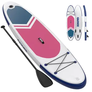 Inflatable Paddle Board for Adults, 10 ft 6 in/11 in Inflatable Stand Up Paddle Board with Premium Accessories, Non-Slip EVA Deck, Ultra-Light Carry Bag, Pump, SUP Board for Adult (Rose Red, 10.6 ft)