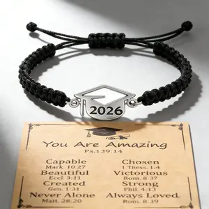 2026 Graduation Cap & Flat Knot Cord Bracelet — Graduation Season Commemorative Gift