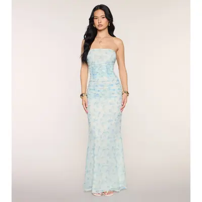 aqua floral mesh maxi dress Buy Aqua Mesh Maxi Dress - Black Floral At 40% Off