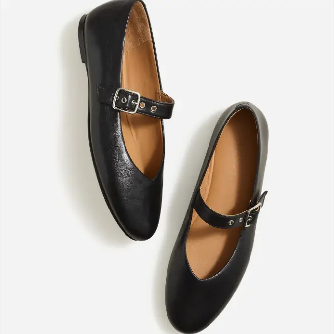 Madewell The Remy Mary Jane Flat Women's Leather Ballet Flats Black
