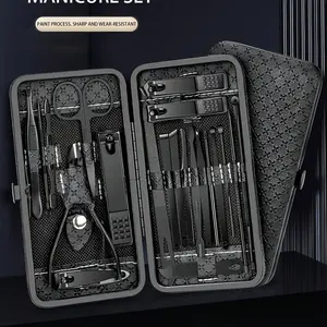 Manicure Pedicure Kit Nail Clippers Set for Professional Grooming, Luxurious Travel Case, Nail File Kit, Essential Nail Tools for Home & Travel, Nail Care, Nail Care Product, Nail Salon Supplies, Nail Supplies Equipment