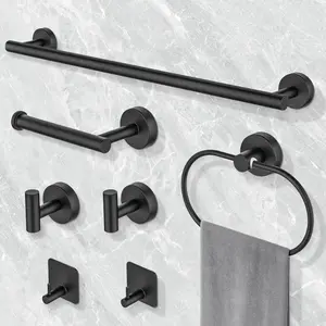7 Pieces Bathroom Hardware Set, Bathroom Accessories Set Includes 24 Towel Bar, Toilet Paper Holder, Towel Ring, Robe Hook, 304 Stainless Steel