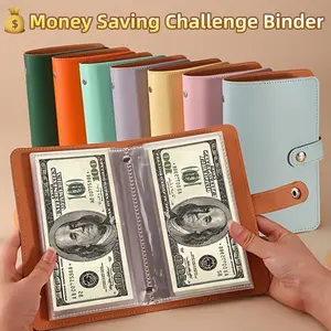 PU Money Saving Book, Holds Up to 100 Bills & Cards, Large Capacity Cash Storage Notebook, Bill Organizer Planner, Savings Tracker Organizer, Fun Budget Planner, Ideal Gift Idea