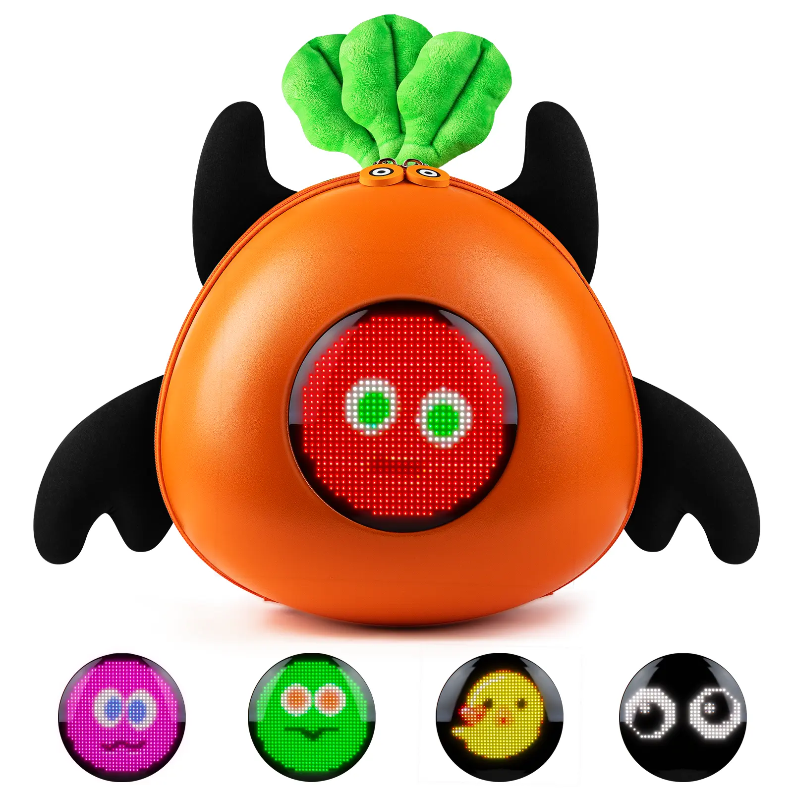 Kids' Novelty Squishy Youth Backpack - App-Controlled Programmable LED Animations, Interactive Playtime-Enhancing Bag, Top Gift for Boys & Girls, Gift Ideas, Customizable Via Loy Eyes App, Fun Emojis Animations, Gelrova Led Backpack, Led Face