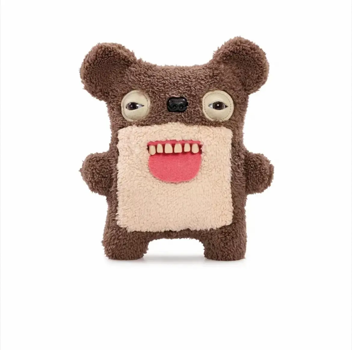 Fuggler on the streets series Square Bear Ugly Monster Plush Toy with Human Teeth,Collectible Weird Cute Stuffed Animal, Unique Gift for Kids, Teens and Adults
