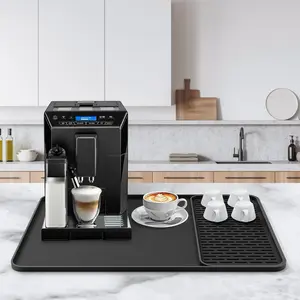 24'' x 16'' Silicone Coffee Machine Mat, Heat Resistant Non-Slip Table Pad, Kitchen Counter Protector, Kitchen Coasters, BPA-Free Drying Rack Accessory, Coffee Bar Mat