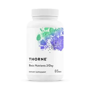 Thorne Basic Nutrients 2/Day - Daily Multivitamin with Active B12, Folate  & Antioxidants for Full-Body Wellness - NSF Certified for Sport