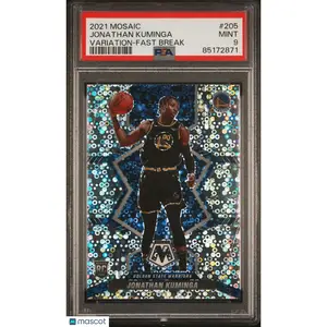 2021 Panini Mosaic #205 Jonathan Kuminga Rookie Variation-Fast Break PSA 9