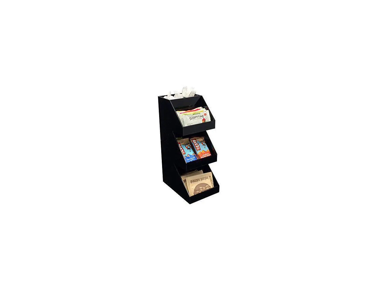 Mind Reader Acrylic 3-Tier Coffee / Tea Condiment Organizer, Black