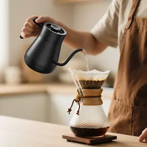 Gooseneck Electric Kettle with ±1℉ Temperature Control for Pour Over Coffee & Tea, Quick Heating, Hot Water Boiler, 1200W electrickettle glass Boiling Rapid Cordless Fast