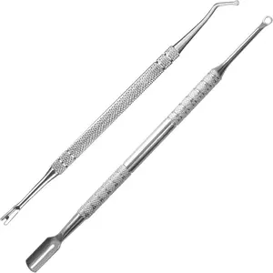 Premium Stainless Steel Manicure Tools 2 Piece Set, Upgrade Gel Nail Polish Remove Tool & Cuticle Pusher, Cuticle Trimmer & Nail Lifter, Durable&Hygienic, For Women