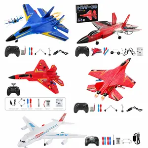 2.4 GHz 2-Channel Electric RC Glider Plane with Automatic Balance Gyro, LED Light Bar, 250mAh Batteries – Beginner Kids’ Remote Control Jet Toy Aircraft