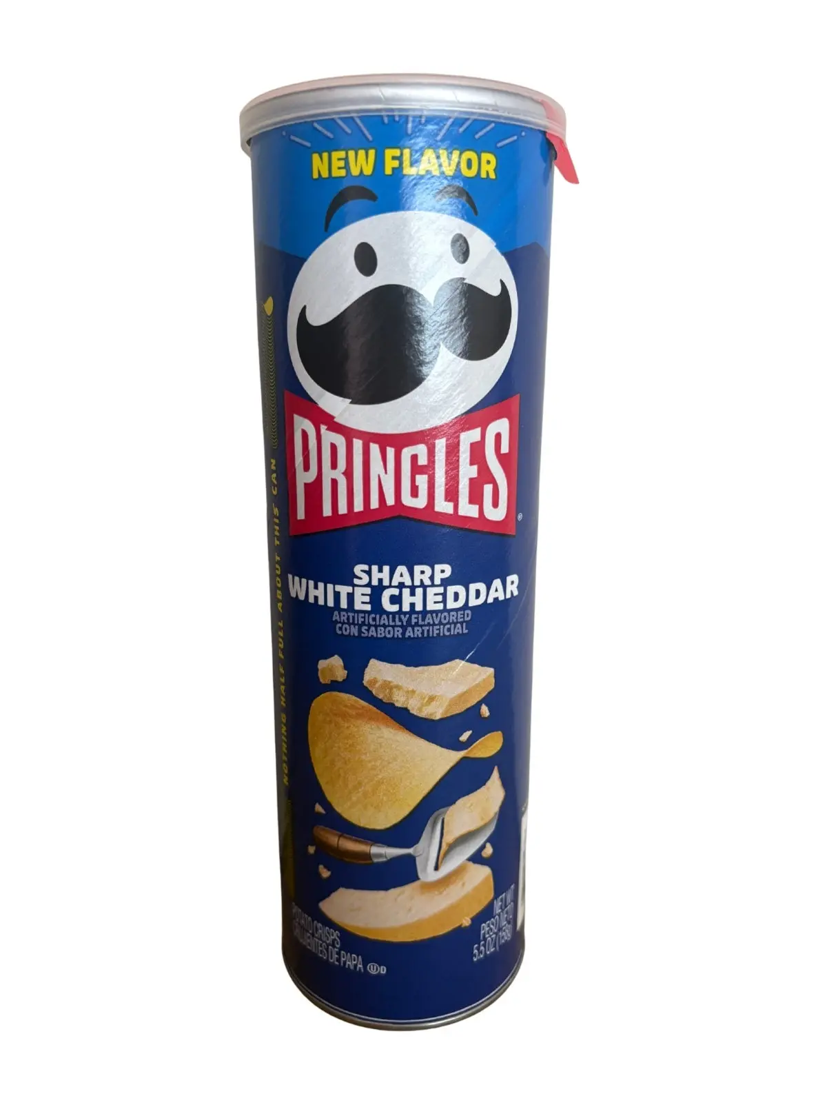 Pringles Sharp White Cheddar Potato Crisps - 5.5 oz Low-Cholesterol, Sugar-Free New Flavor Snack
