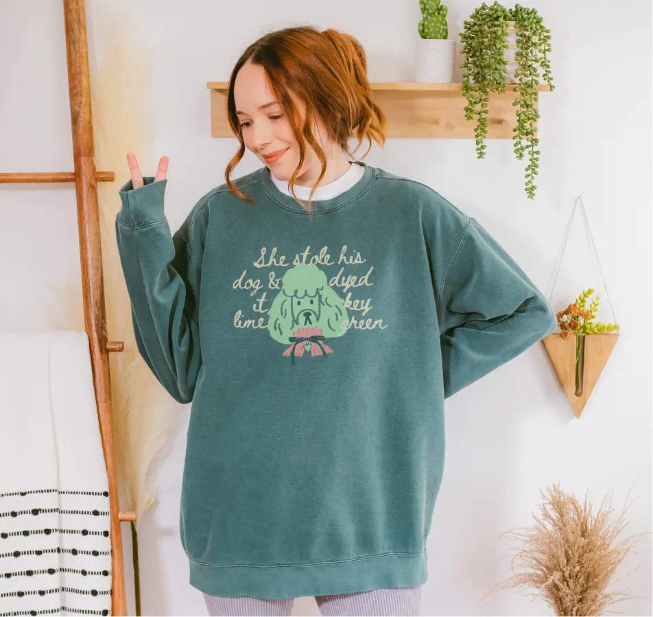 Key Lime Green Comfort Colors Crewneck