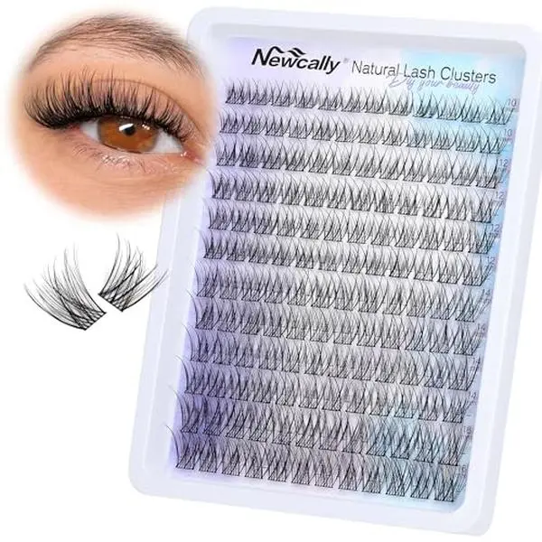 Natural Lash Clusters Wispy Eyelash Clusters C-curly DIY Lash Extension 10-16MM Cluster Eyelash Extension Individual Lashes Thin Lash Band by Newcally