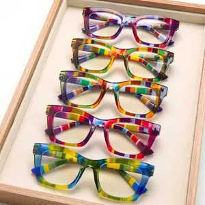 5-Pack Stylish Blue Light-blocking Reading Glasses for Women. Featuring a classic striped frame and high-quality blue light-blocking lenses, these glasses are perfect for everyday activities and computer work.