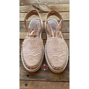 Mexico - Natural Tooled Lace Up