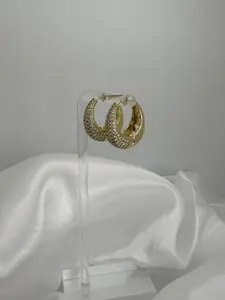 Vivandi Heart Detail Iced Hoop Earrings