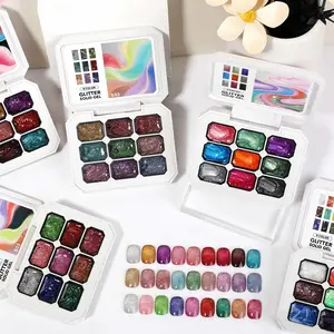 9 Color Solid Glitter Nail Polish Gel, Vibrant Colors, Shiny Finish, Fashion LED Nail Art, Perfect Gift, Manicure Essentials, Nail Care