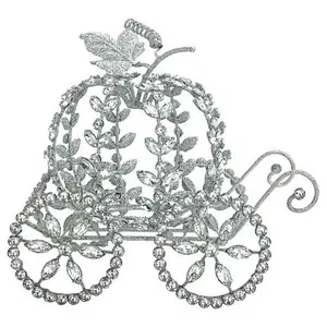 August & Leo 8" Jeweled Glitter Pumpkin Carriage