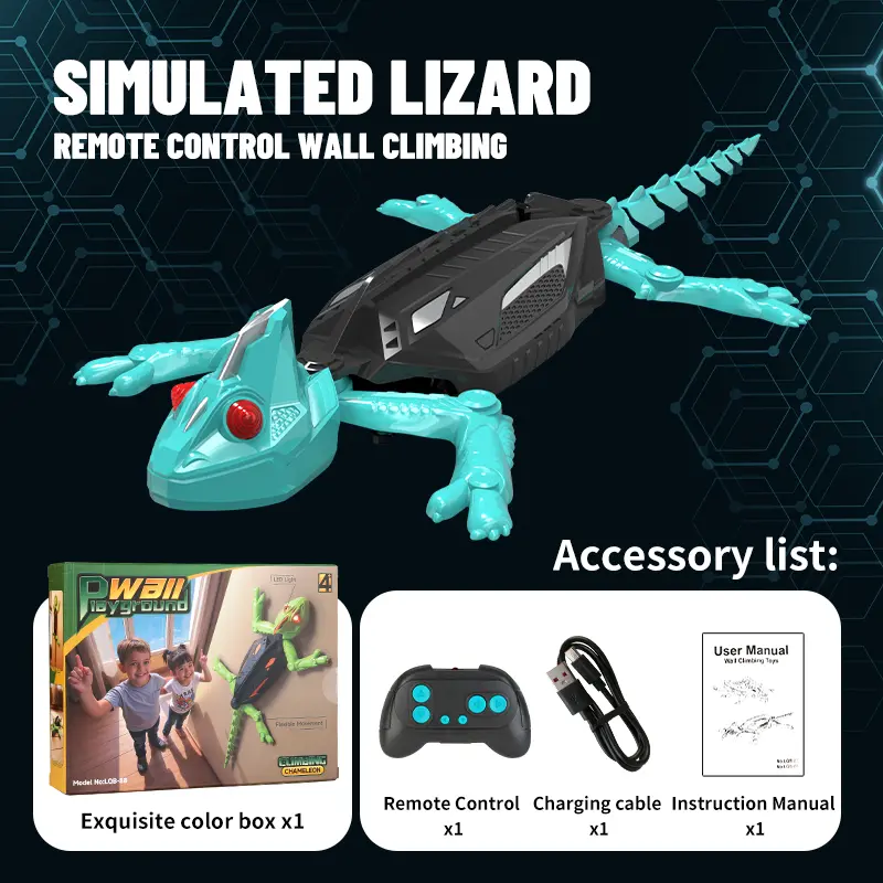 Tibibee kid Toys For Boys.RC Chameleon Toy for Kids.Wall crawler gecko toy.Rechargeable Remote Control Lizard Cockroach Toy with LED Eyes Dual Mode Floor & Wall Driving Gift for Boys and Girls Ages 3+,juguetes para niños,Spoof Gifts