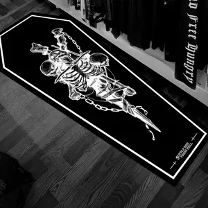 Skeleton Pattern Carpet, 1 Count Non-slip Washable Floor Mat, Decorative Rug for Home Living Room Bedroom, Home Decor Accessories, Halloween