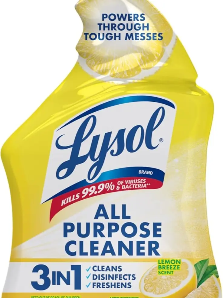 Lysol All Purpose Cleaner Spray, Multi-Purpose Disinfecting Spray, Kitchen & Bathroom Cleaner, Lemon Breeze Scent, 32 Fl Oz