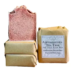 Ashwagandha Tea Tree Sea Salt Soap Bar for Acne-Prone Skin