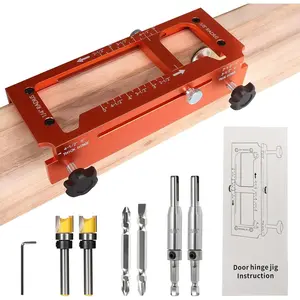 Metal Door Hinge Jig, Adjustable Router Jig Fits Door Hinges 2.5"–5" Length & Thicknesses, Universal Template for Round (1/4" & 5/8" Radius) and Square Corners