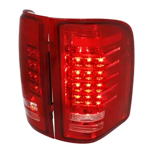 2007-2014 Chevrolet Silverado 1500 2500HD 3500HD LED Tail Lights (Chrome Housing/Red Lens)