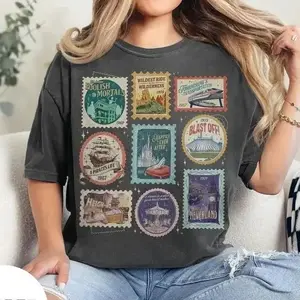 Comfort Colors Vintage Theme Park Stamps Vintage T-shirt Wildest Ride Happy Ever After Land Retro Tshirt Castle Family Matching Trip 2026 Gift -DarkFlex
