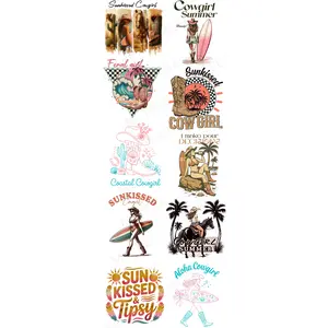 SUNKISSED COWGIRL PREMADE GANGSHEET  - 22X60  DTF TRANSFERS - DIRECT TO FILM