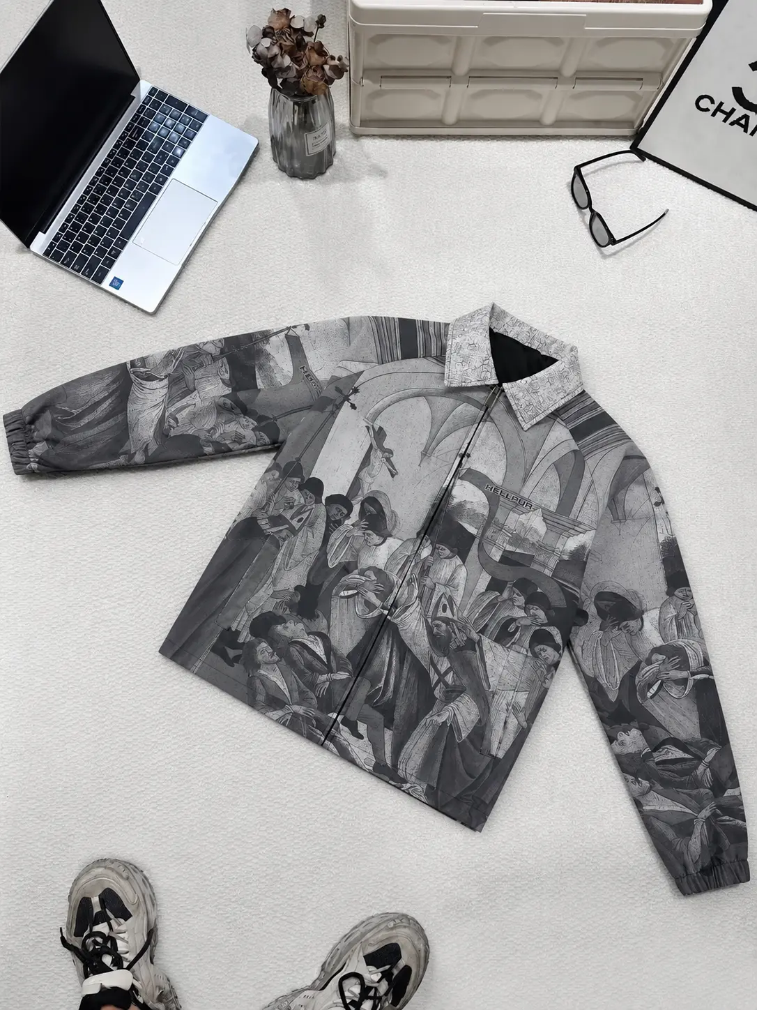 Men Women Digital All Over Print Jacket Full Zip Lightweight Streetwear Windbreaker Casual Graphic Print Coat Stand Collar Long Sleeve Loose Fit Travel Outdoor Daily Wear Y2K Harajuku Urban Fashion Layering Top Spring Fall Zip Up Jacket Street Photo Looks