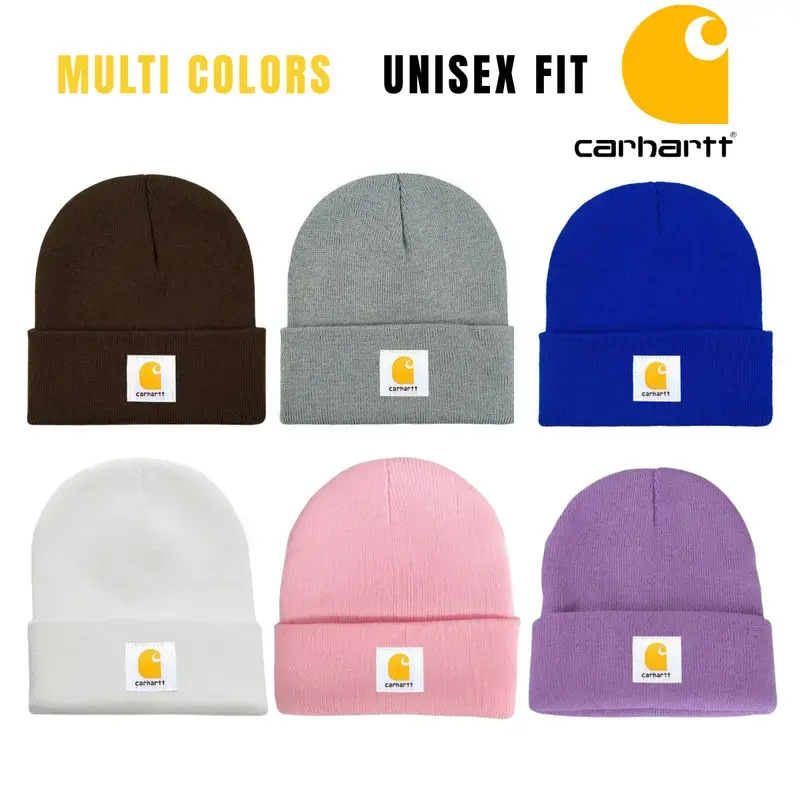 Carhartt Knit Cuffed Beanie, Unisex Acrylic Watch Cap with Signature Logo Patch, Warm Stretch Winter Hat for Men & Women, Outdoor Cold Weather Beanie