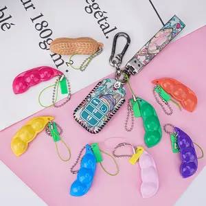 Squeeze Bean Keychain Stress Relief Toy, Pea Pod Sensory Stress Relief Toy, Peanut Stress Relief Toy, Stress Relief Toy, Party Gift, Birthday Gift
