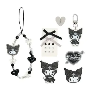 Kuromi Smartphone Charm Set (Silver Houndstooth Series)