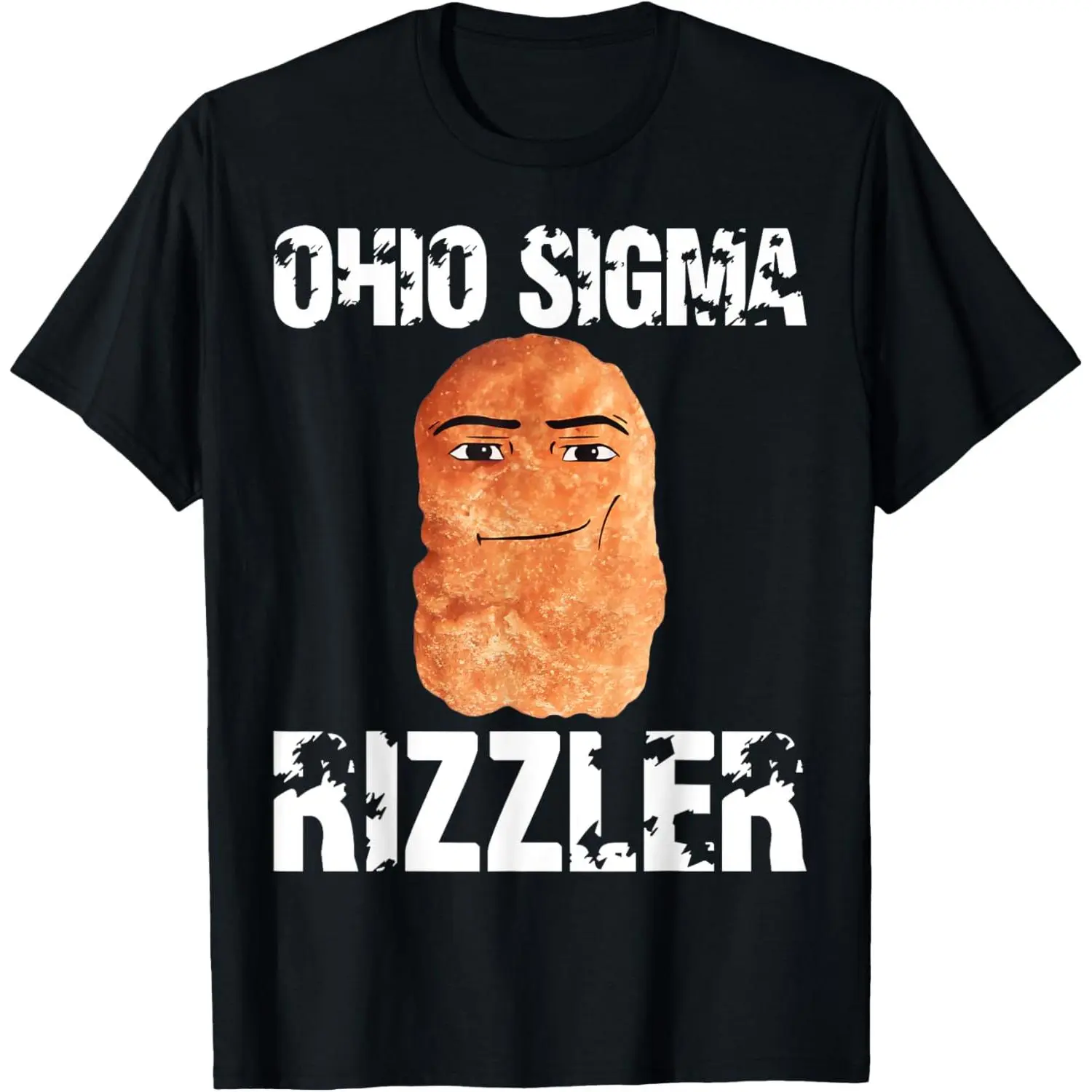 Men's Ohio Sigma Meme Print Short-Sleeve T-Shirt, Menswear Casual Simple Streetwear Classic with Stitched Hem
