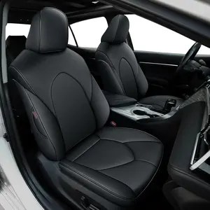 Custom Tailored Toyota Camry TRD 2020-2024 Seat Covers - Black Full Set Premium Leather 5-Seat Sporty TRD Accessories, Waterproof, Durable, Scratch-Proof, Easy-Clean, Non-Slip Front & Rear Interior Protector