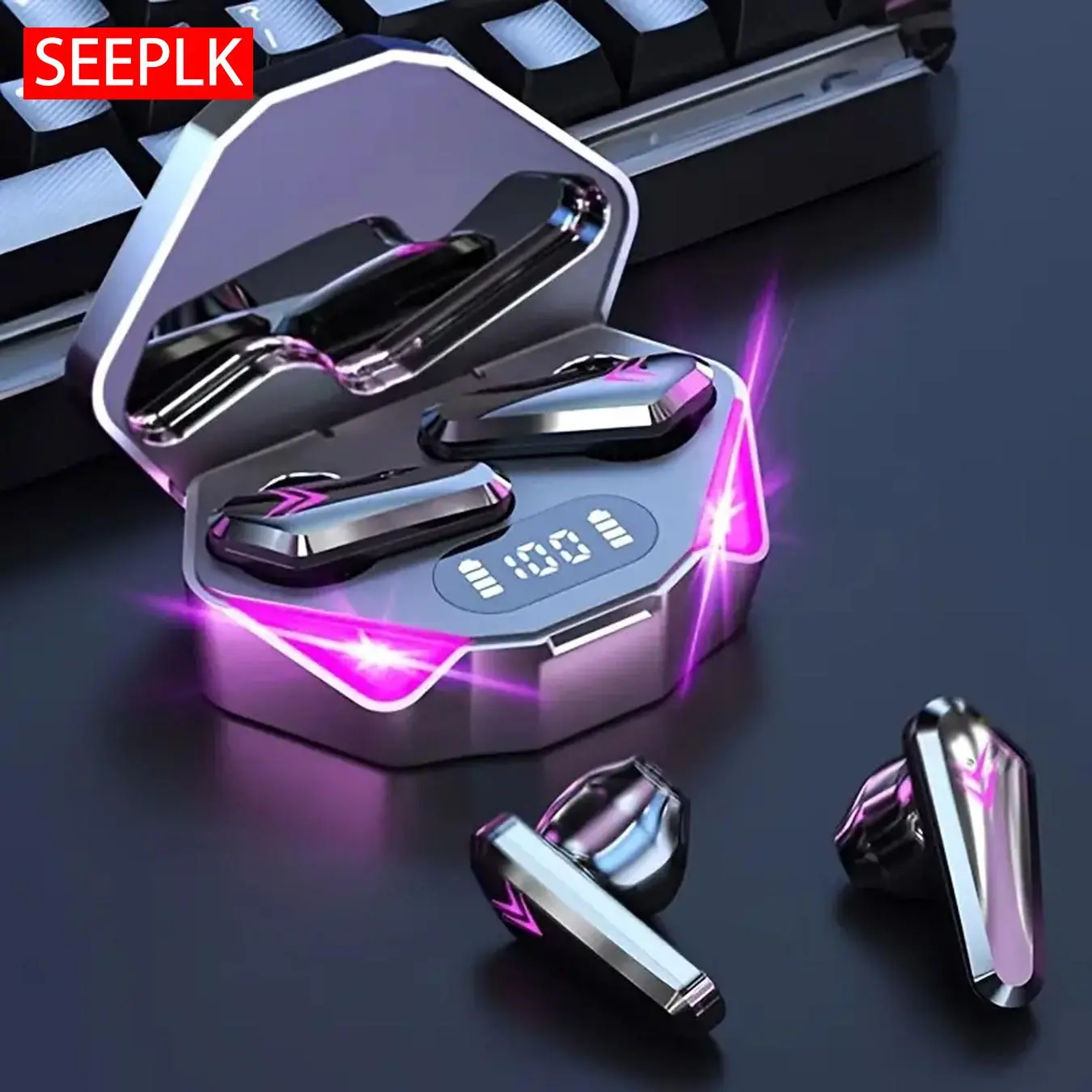 Wireless Earphone, Wireless BT Headset, In-ear Design Bluetooth-compatible Noise Cancelling Headphone, Low Latency Gaming Headphone, Sports Earbuds for Mobile Phone & Laptop, Wireless Chargeable Headphones, Headphone with mic