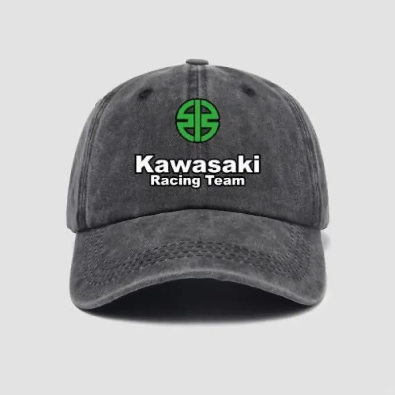 Kawasaki Racing Team Vintage Washed Dad Hat| Motorcycle Biker Baseball Cap✨ summerwins