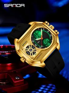 Sanda Multifunctional Digital Watch, Alloy Case, Waterproof, Luminous, Stopwatch, Alarm, Hourly Chime, Perfect Birthday Gift