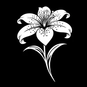 White Tiger Lily Floral Car Decal – Waterproof Outdoor Vinyl Window Sticker (6” x 4.1”)